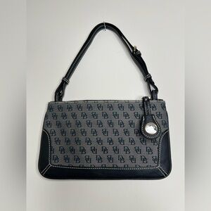 Vintage Dooney & Bourke Black and Gray Logo Shoulder Bag